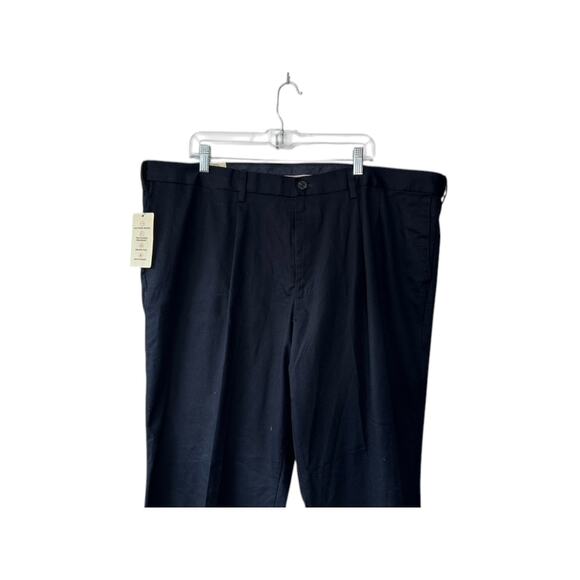 Dockers Navy Blue Pleated Khakis Lux Cotton Stretch Flex Comfort 46x32 New - Picture 2 of 8